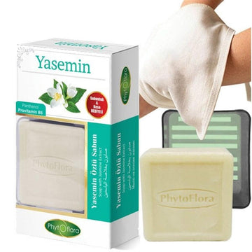 Jasmine Essence Soap with Turkish Loofah  125 gr